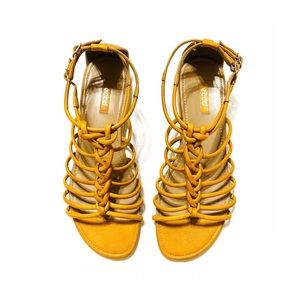 Ecco Leather Braided Strap Buckle Sandals